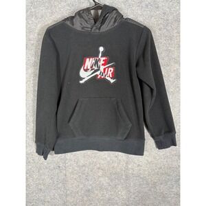 Kids‎ Jordan Fleece Hoodie Black Jumpman Logo Pullover Size M 10 12 Years